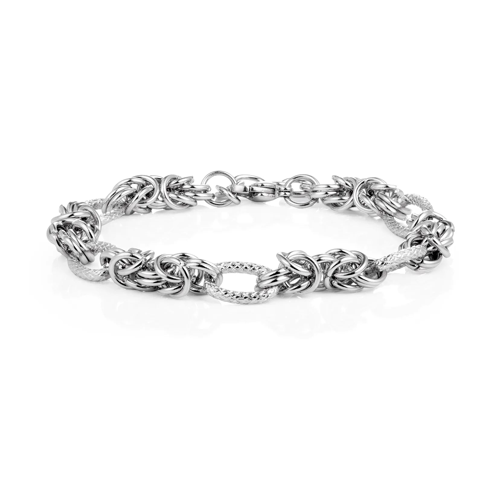 Ajatine silver interlinked chain bracelet, fashion jewelry for daily and party wear