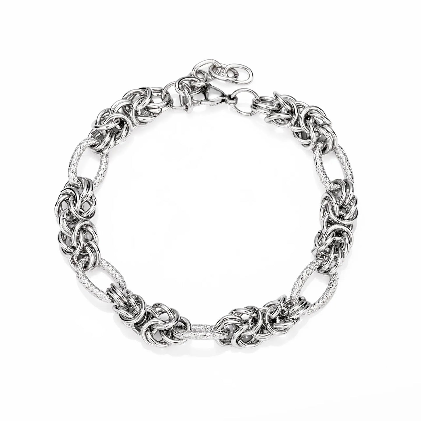 Ajatine silver interlinked chain bracelet, fashion jewelry for daily and party wear