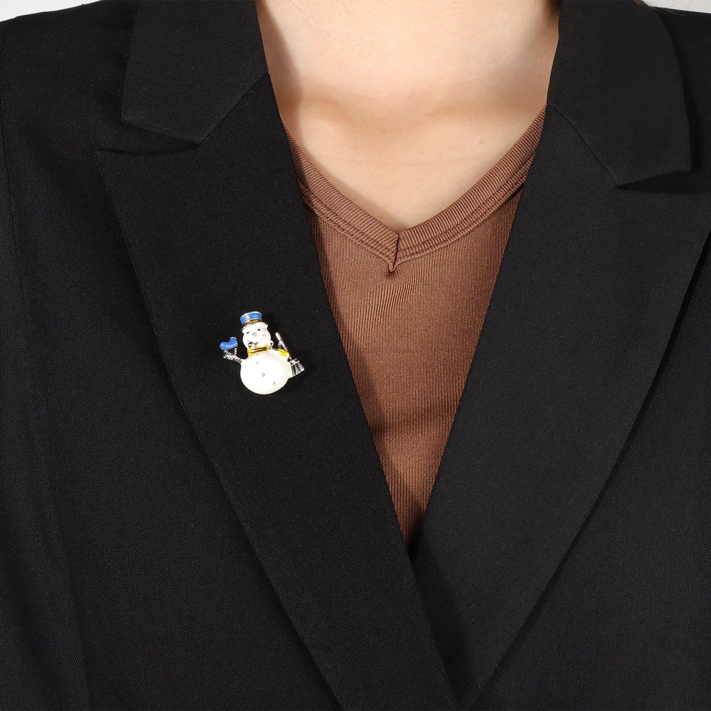 Ajatine vintage snowman brooch, perfect for Christmas and winter holiday outfits