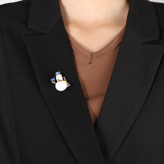 Ajatine vintage snowman brooch, perfect for Christmas and winter holiday outfits