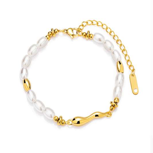 Gold Bracelet for Women | Fashion Pearl Adjustable Bracelet | Ajatine