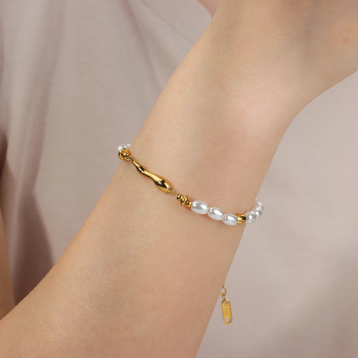 Gold Bracelet for Women | Fashion Pearl Adjustable Bracelet | Ajatine