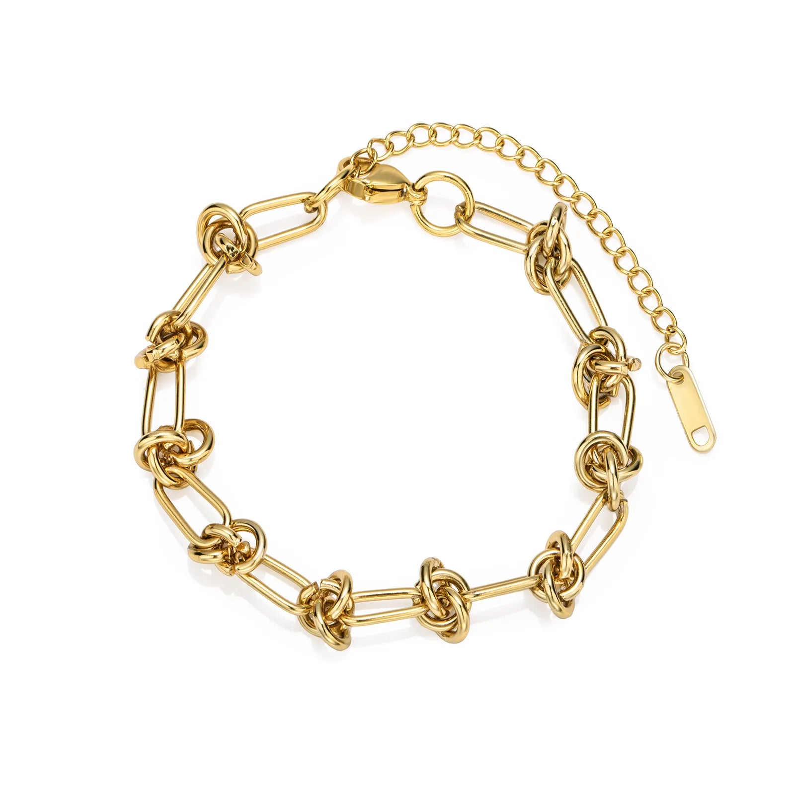 Ajatine stainless steel and gold-plated chain link bracelet, trendy fashion jewelry