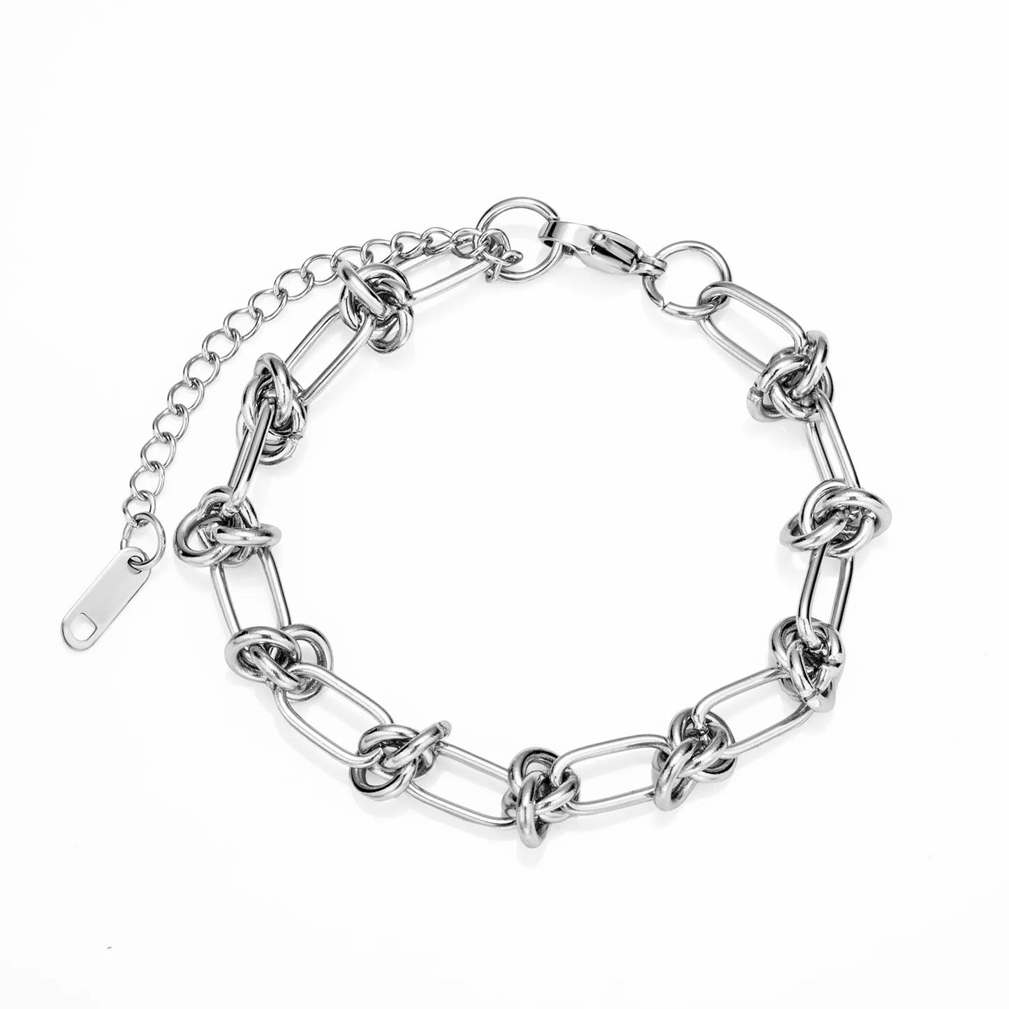 Ajatine stainless steel and gold-plated chain link bracelet, trendy fashion jewelry