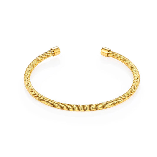 Ajatine 18K real gold plated cuff bracelet, fashion simple style jewelry