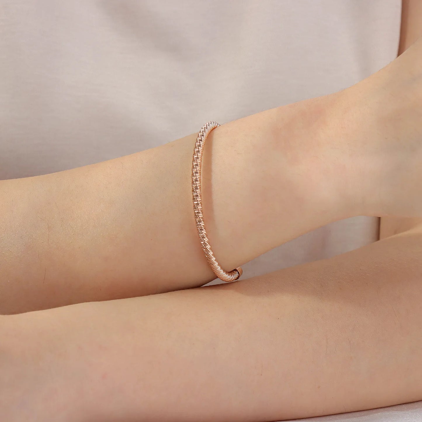 Ajatine rose gold plated cuff bracelet, fashion simple style jewelry