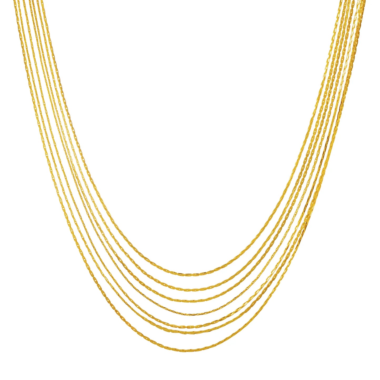 Ajatine gold layered necklace, statement jewelry for women.