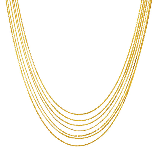 Ajatine gold layered necklace, statement jewelry for women.