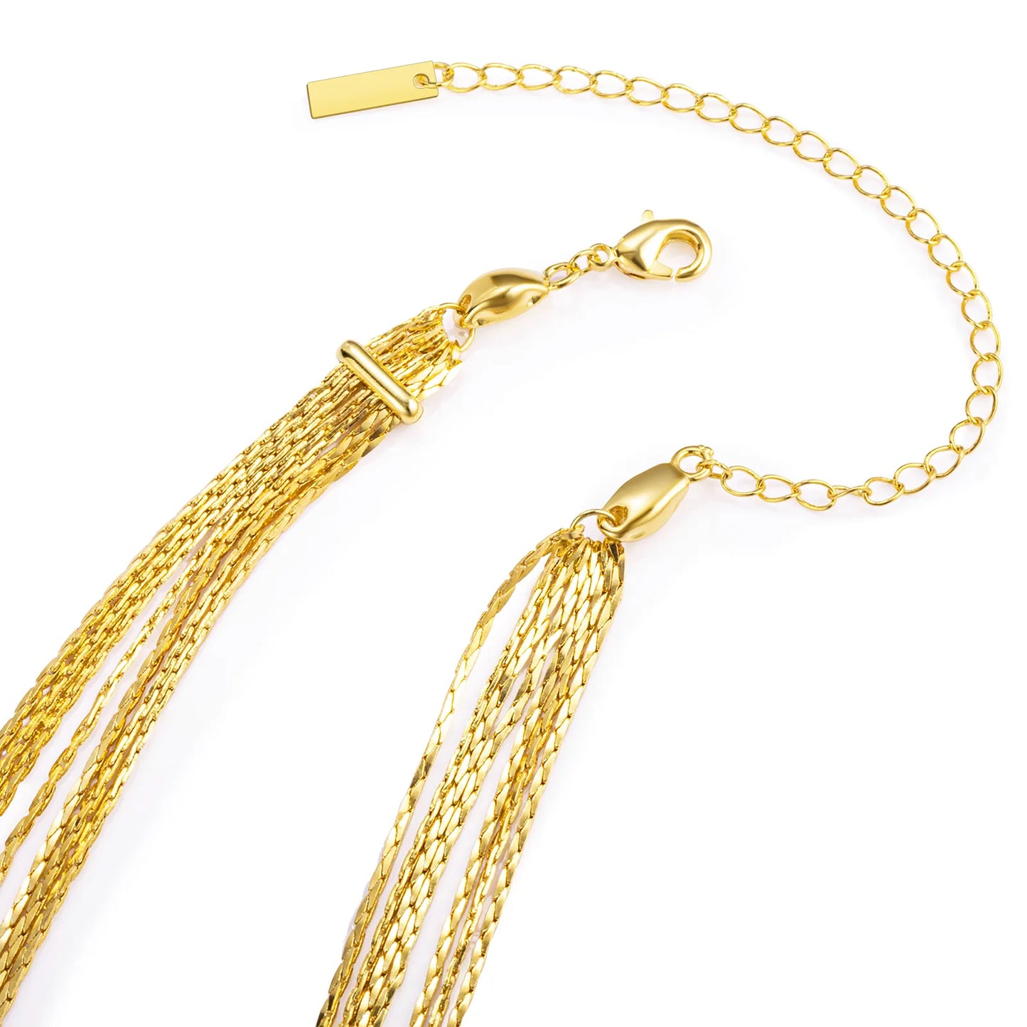 Ajatine gold layered necklace, statement jewelry for women.