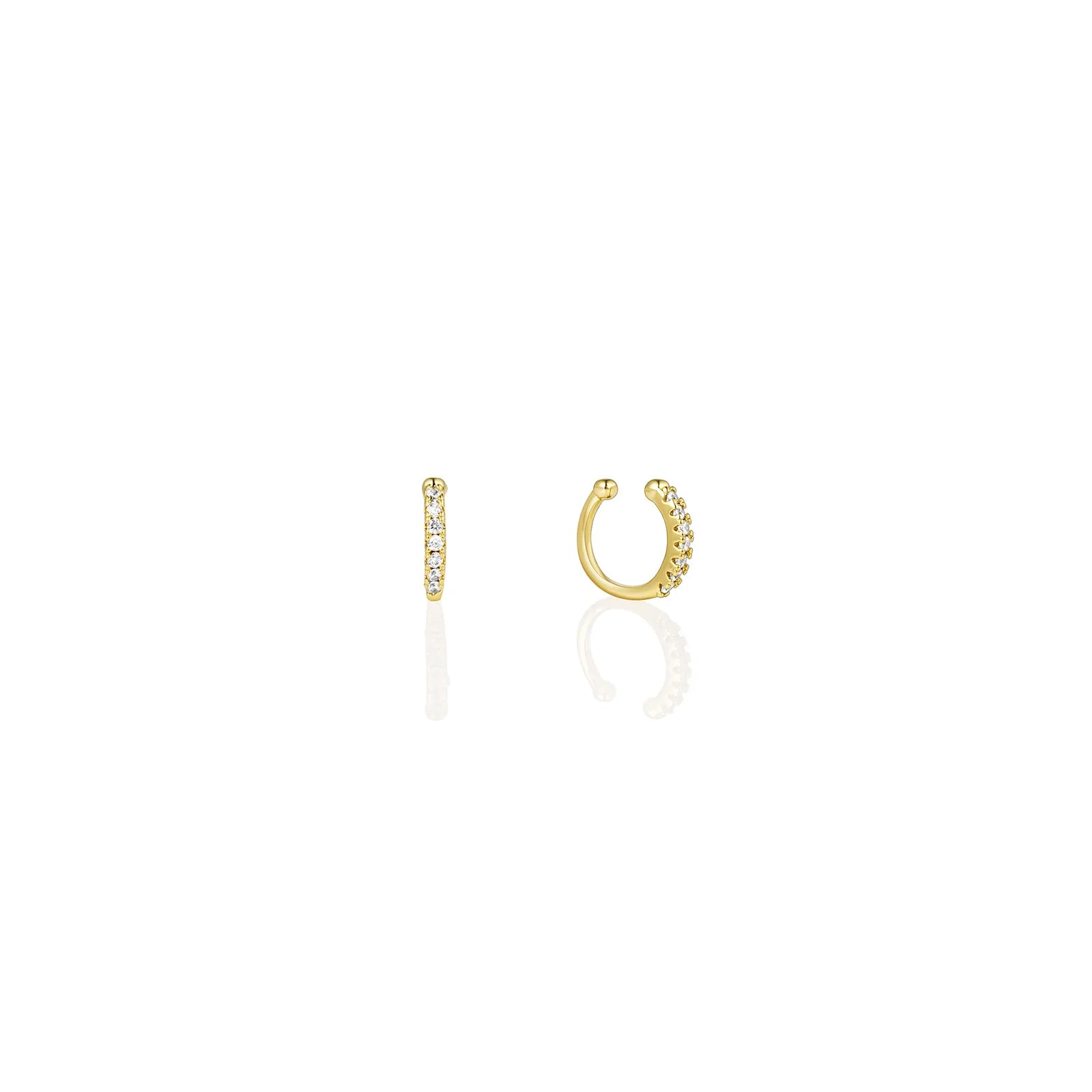 Ajatine Stylish Zircon Ear Cuff Hoop Earrings with Sparkling Stones