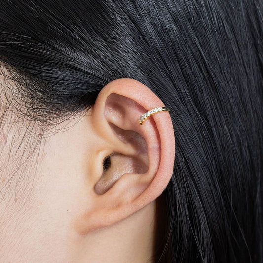 Ajatine Stylish Zircon Ear Cuff Hoop Earrings with Sparkling Stones