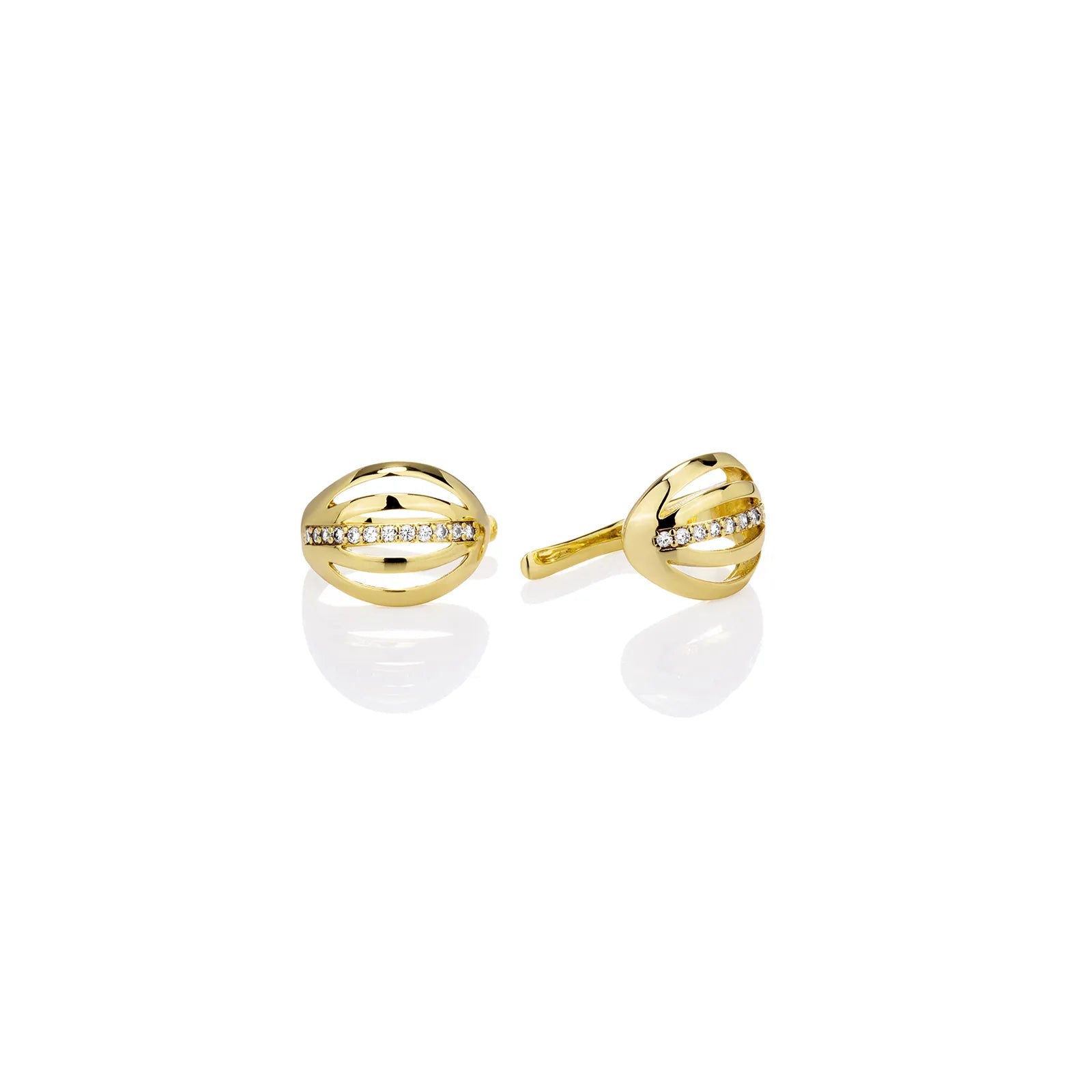 Ajatine gold ear cuffs with zircon, multilayer design, stylish jewelry