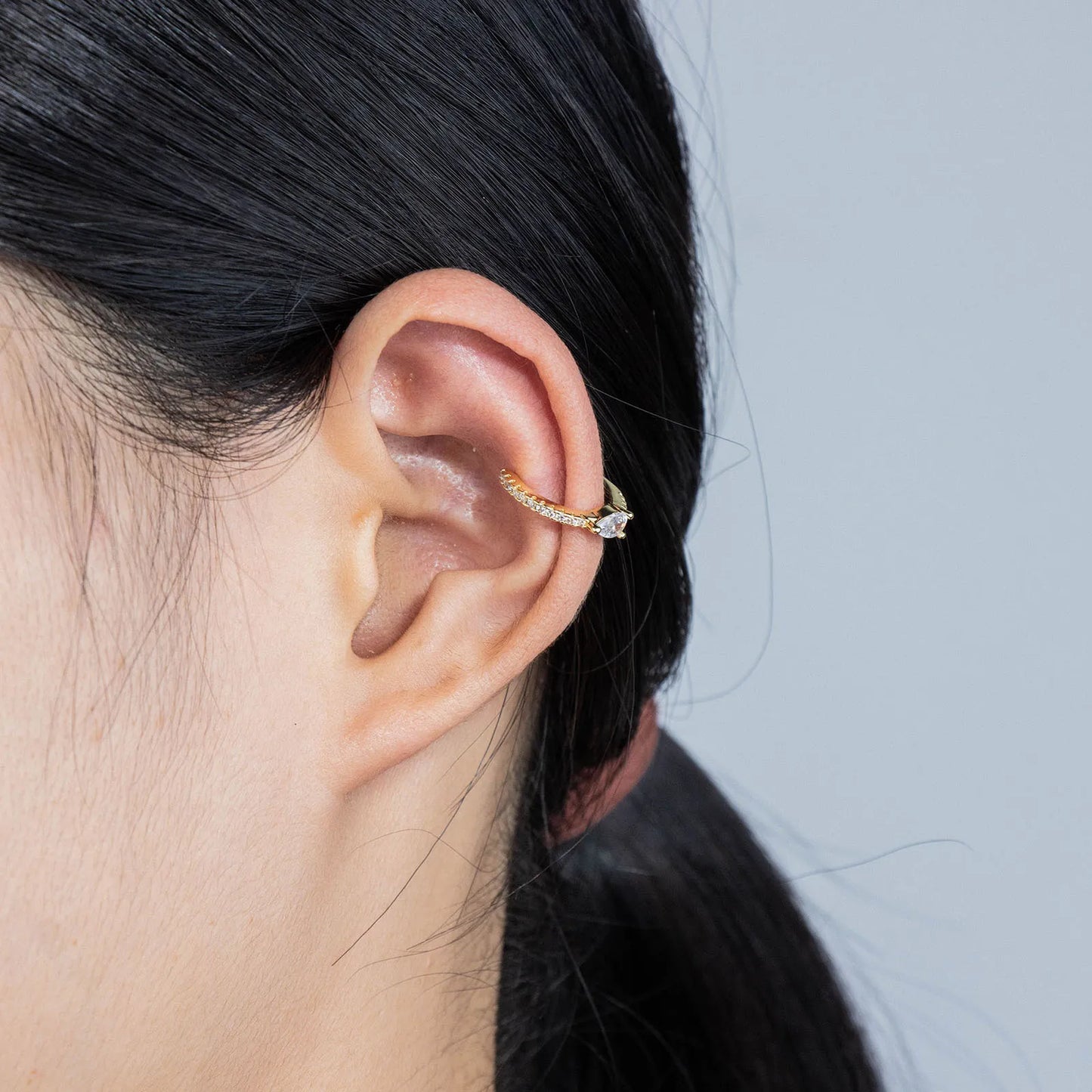 Ajatine Gorgeous Zircon Gold Ear Cuff Hoop Earrings