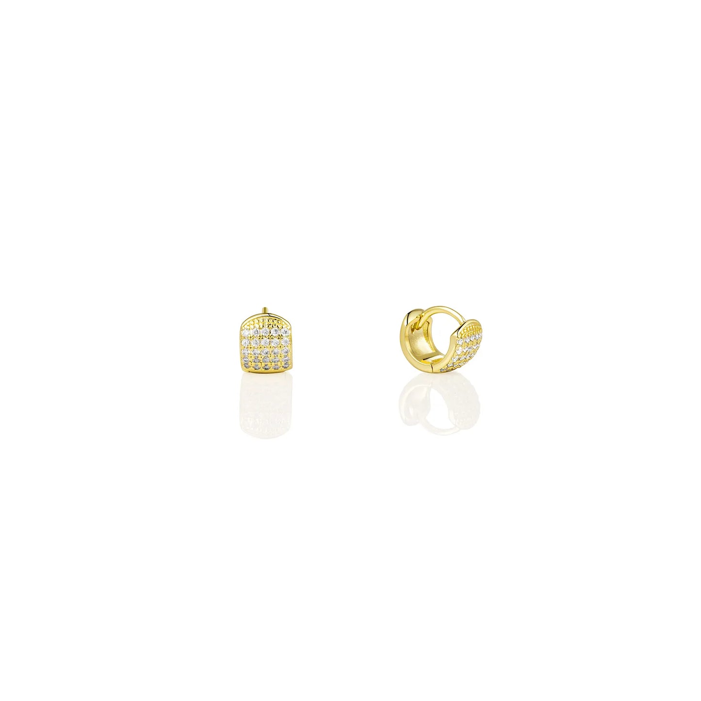 Ajatine brass huggie earrings with wax - set zircon, showcasing elegant design for daily and party wear