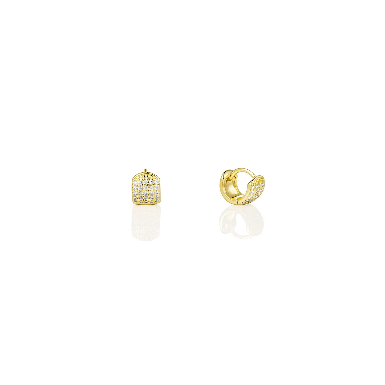 Ajatine brass huggie earrings with wax - set zircon, showcasing elegant design for daily and party wear