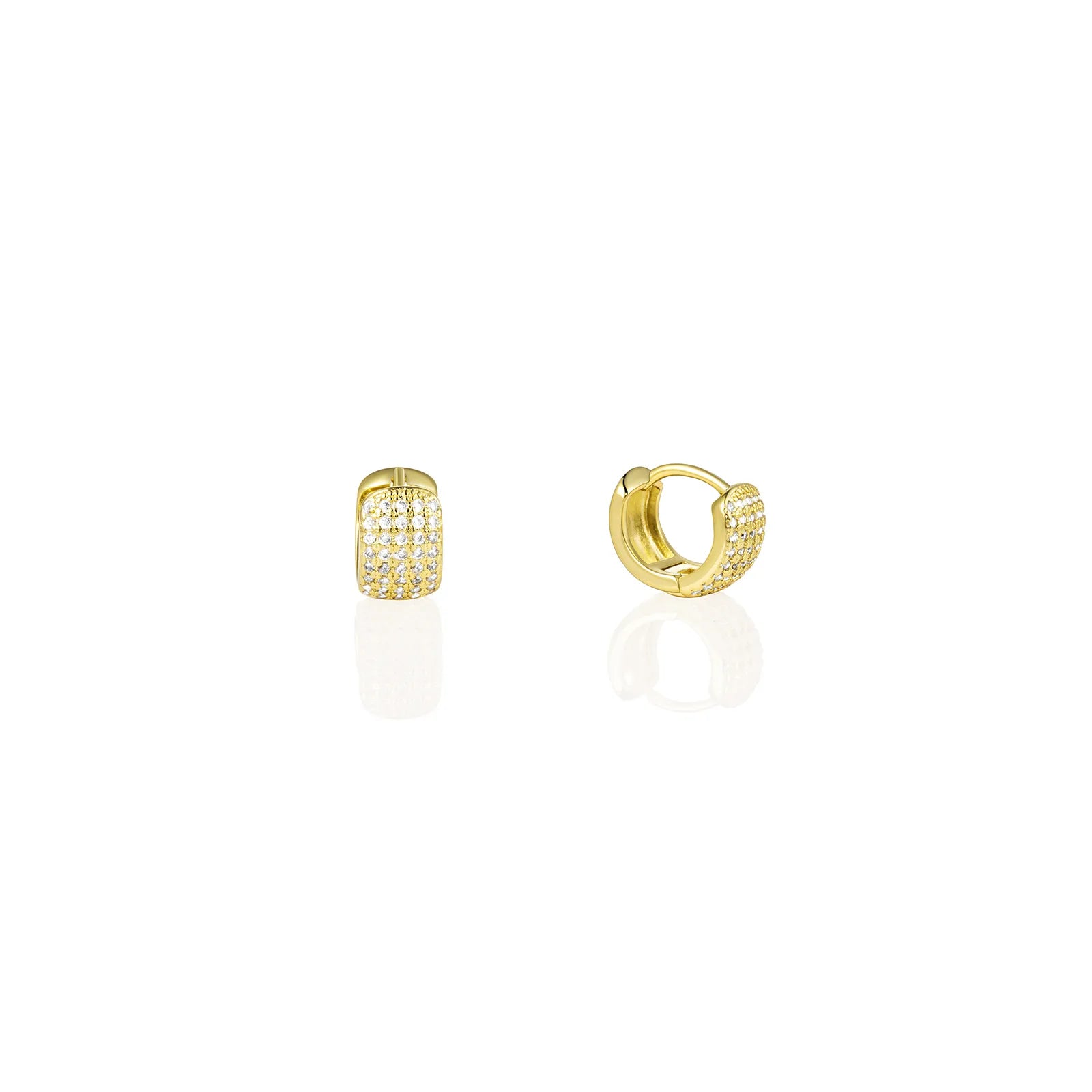 Ajatine brass huggie earrings with wax - set zircon, showcasing elegant design for daily and party wear