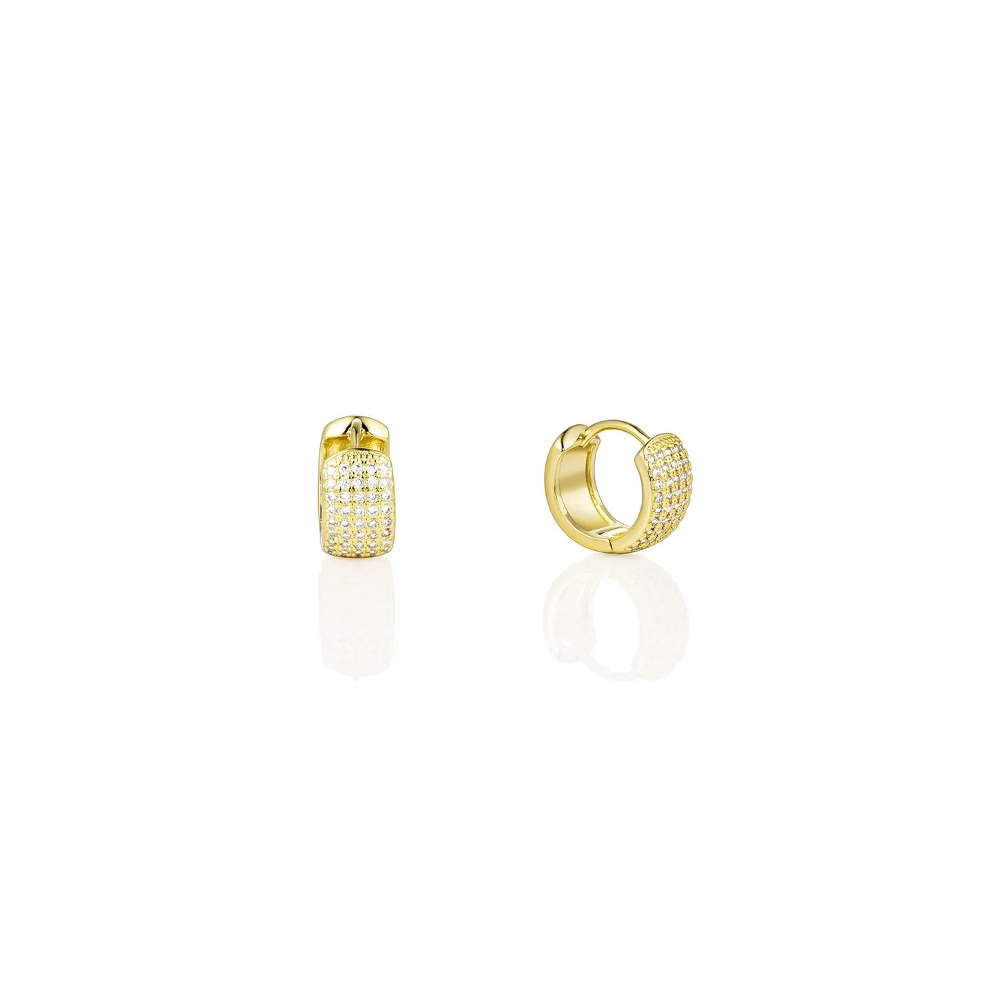 Ajatine brass huggie earrings with wax - set zircon, showcasing elegant design for daily and party wear