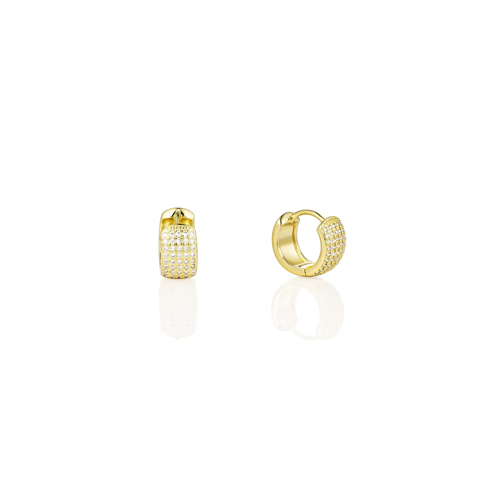 Ajatine brass huggie earrings with wax - set zircon, showcasing elegant design for daily and party wear