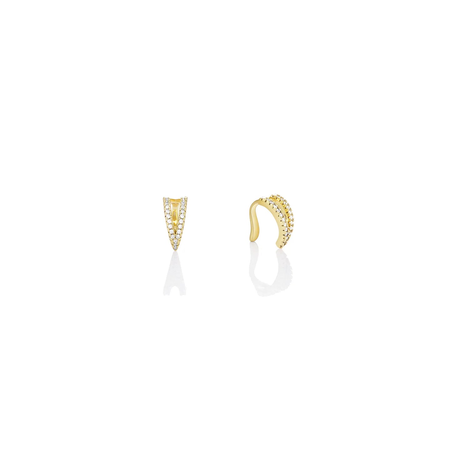 Glamorous Sparkling Zircon Gold Ear Cuffs for a Trendy Look