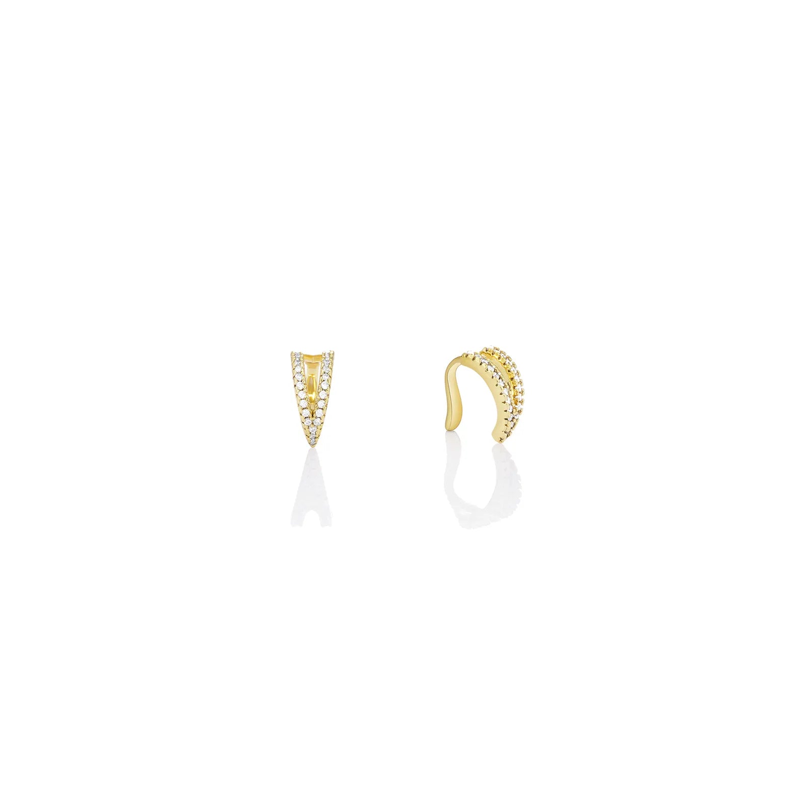 Glamorous Sparkling Zircon Gold Ear Cuffs for a Trendy Look