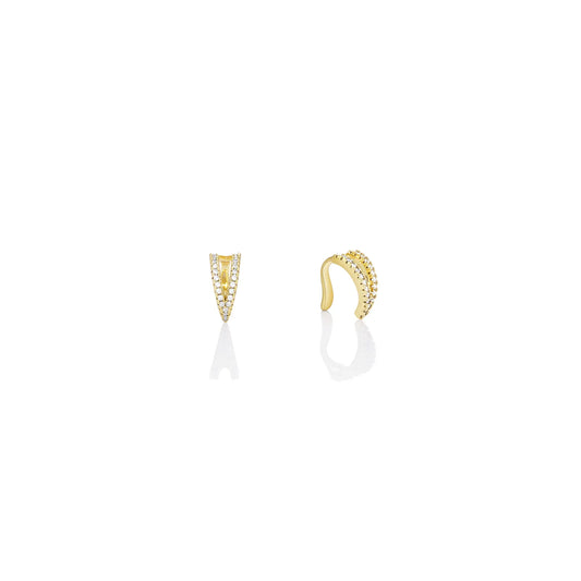 Glamorous Sparkling Zircon Gold Ear Cuffs for a Trendy Look