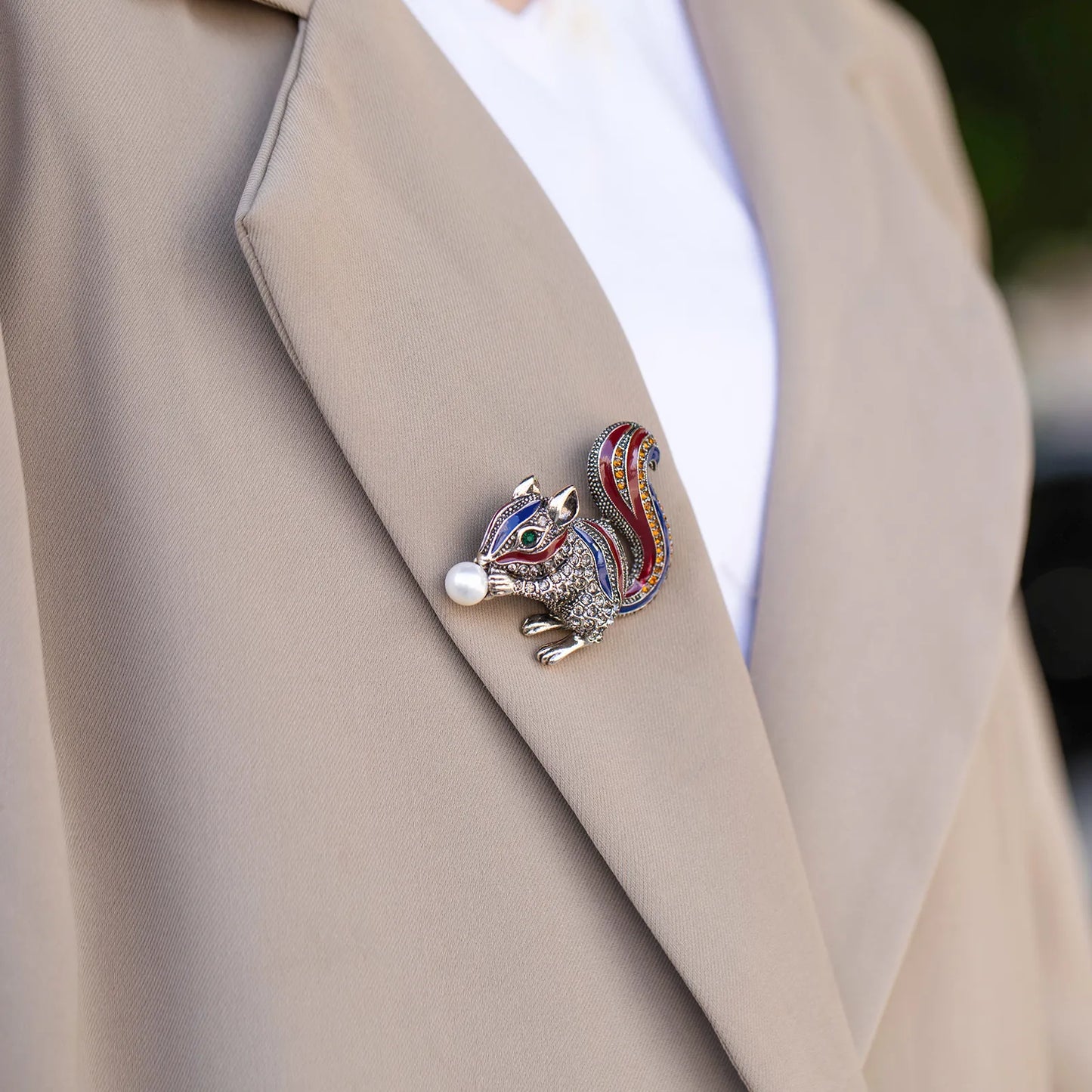 Squirrel Brooch Cute Animal Lapel Pin for Women