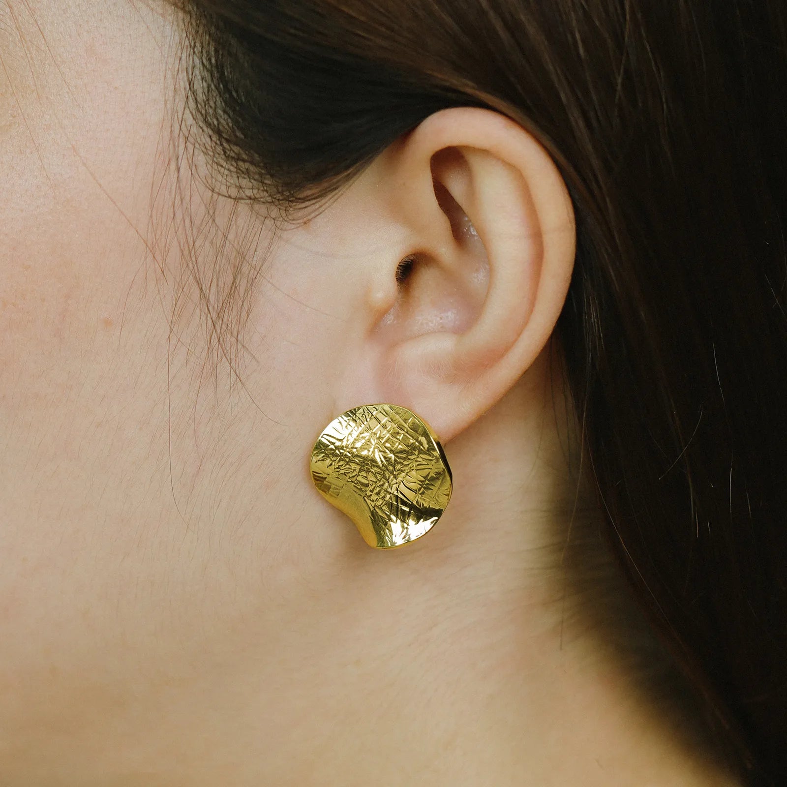 Textured Disc Earring for Women