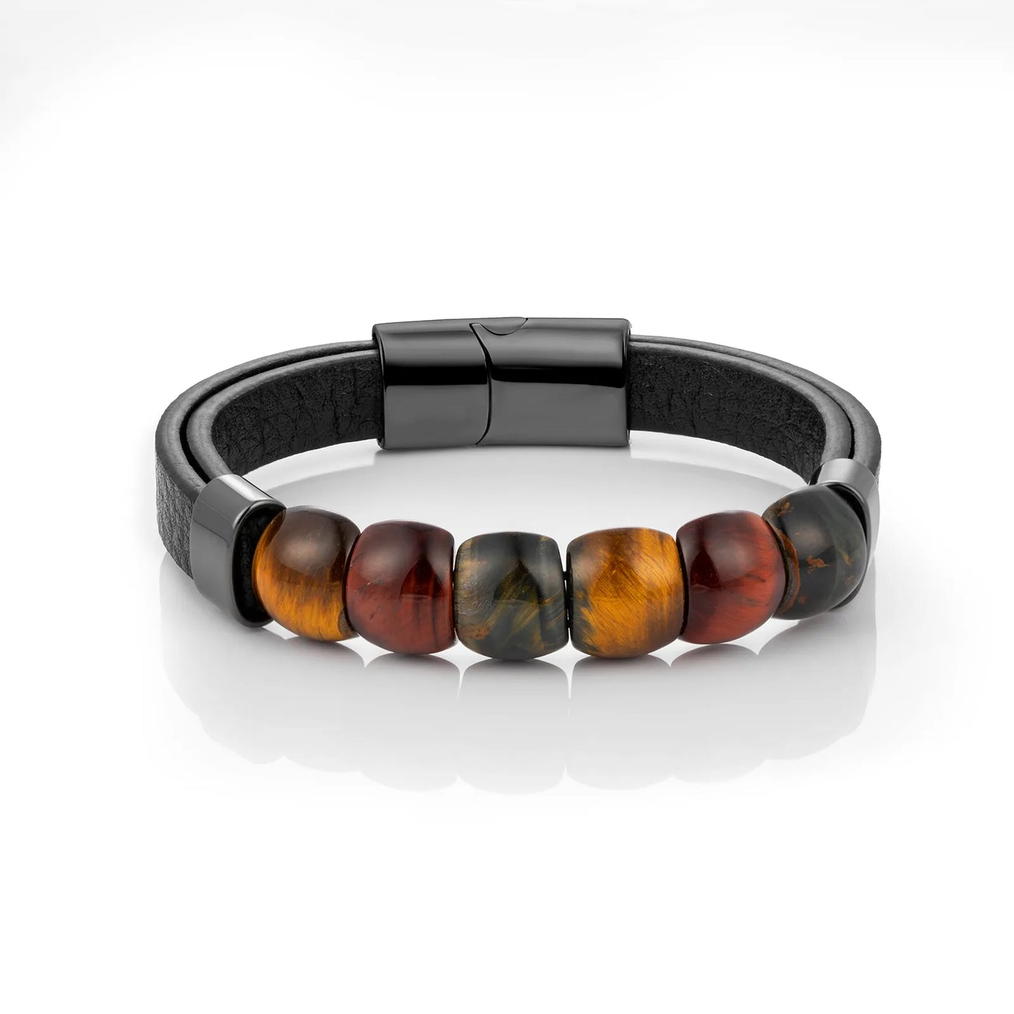 Tiger Eye Leather Bracelet for Men