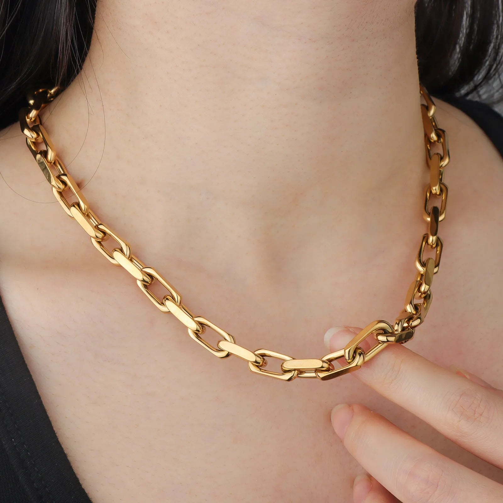 Ajatine Gold Chain Necklace - Silver - toned, minimalist design for daily and party wear