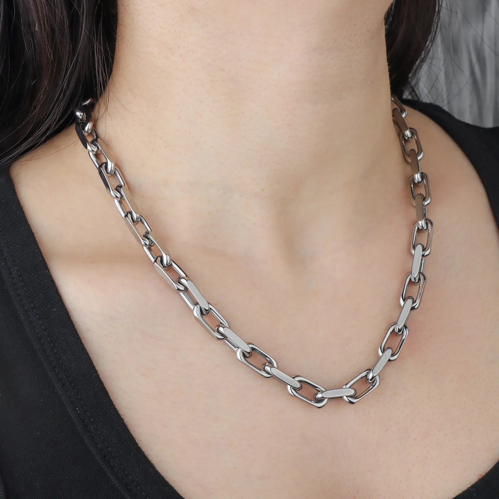 Ajatine Silver Chain Necklace - Silver - toned, minimalist design for daily and party wear