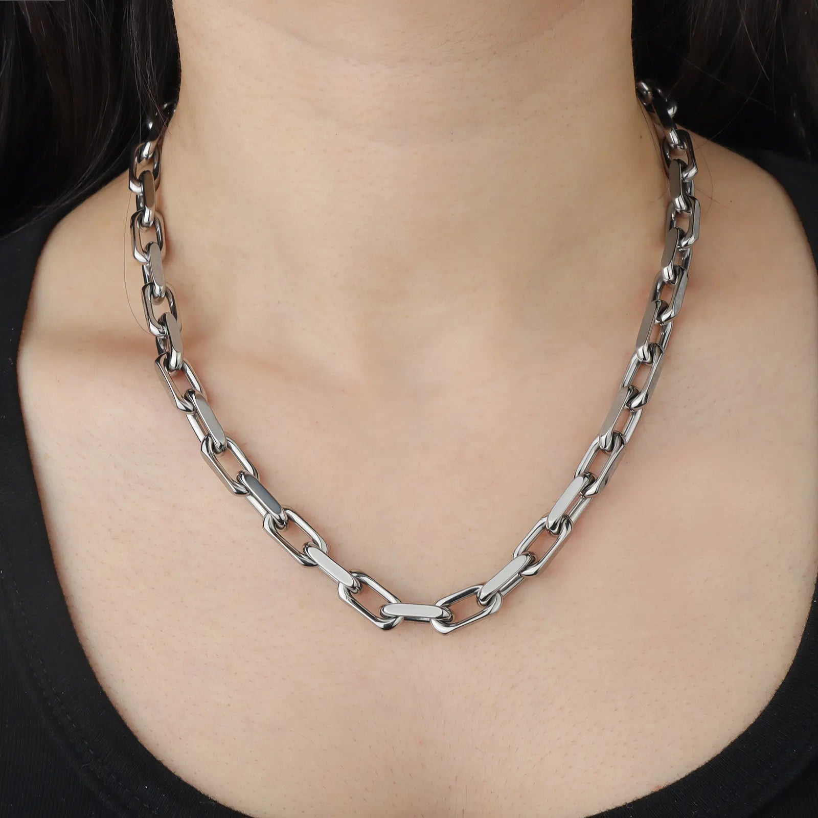 Ajatine Silver Chain Necklace - Silver - toned, minimalist design for daily and party wear