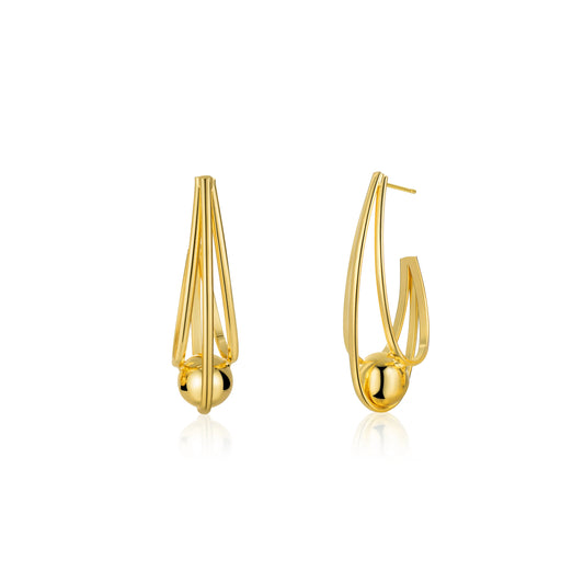 Ajatine Twist Hoop Earrings Geometric Design for Women