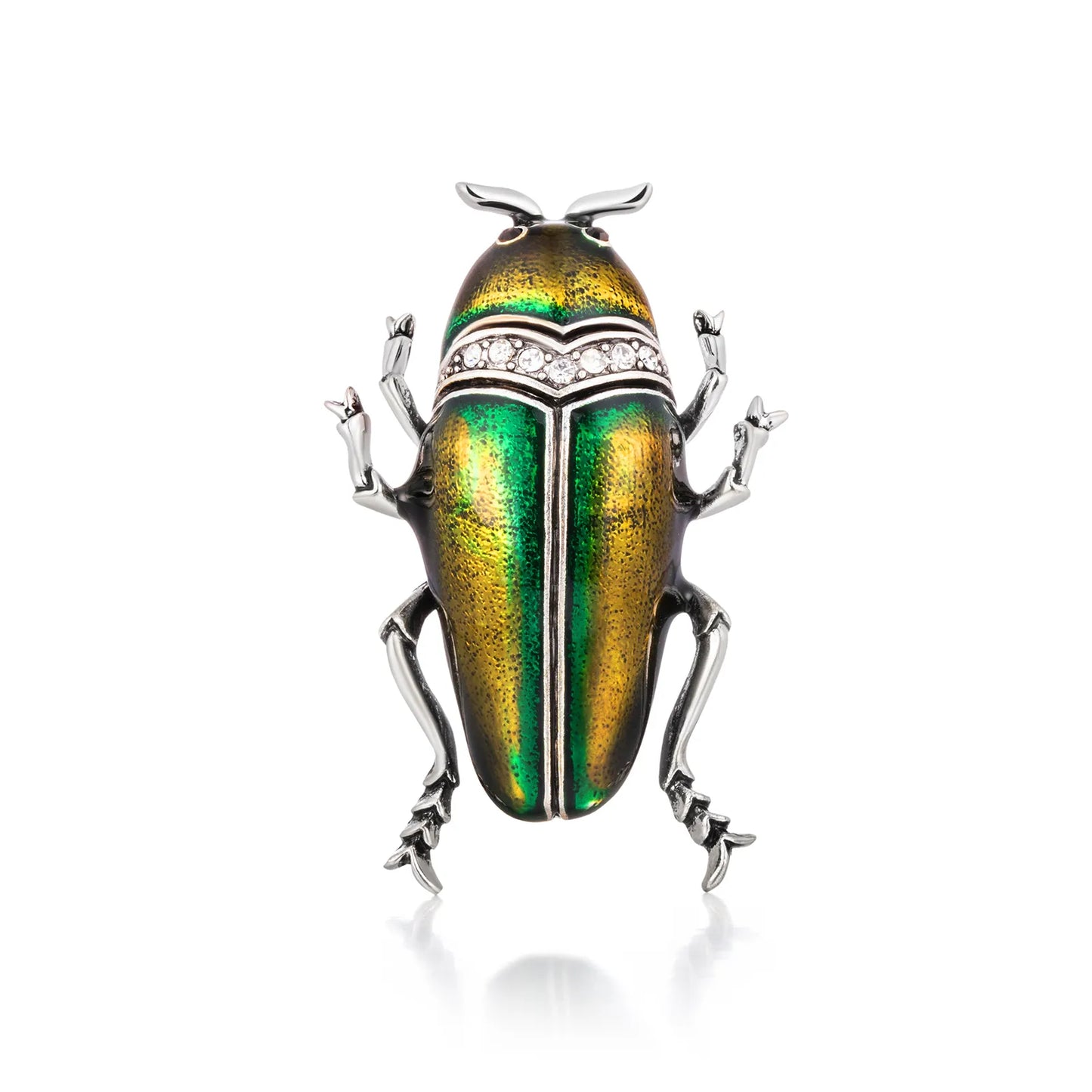 Ajatine beetle insects brooch with crystal decoration, showcasing vibrant insect - inspired jewelry design
