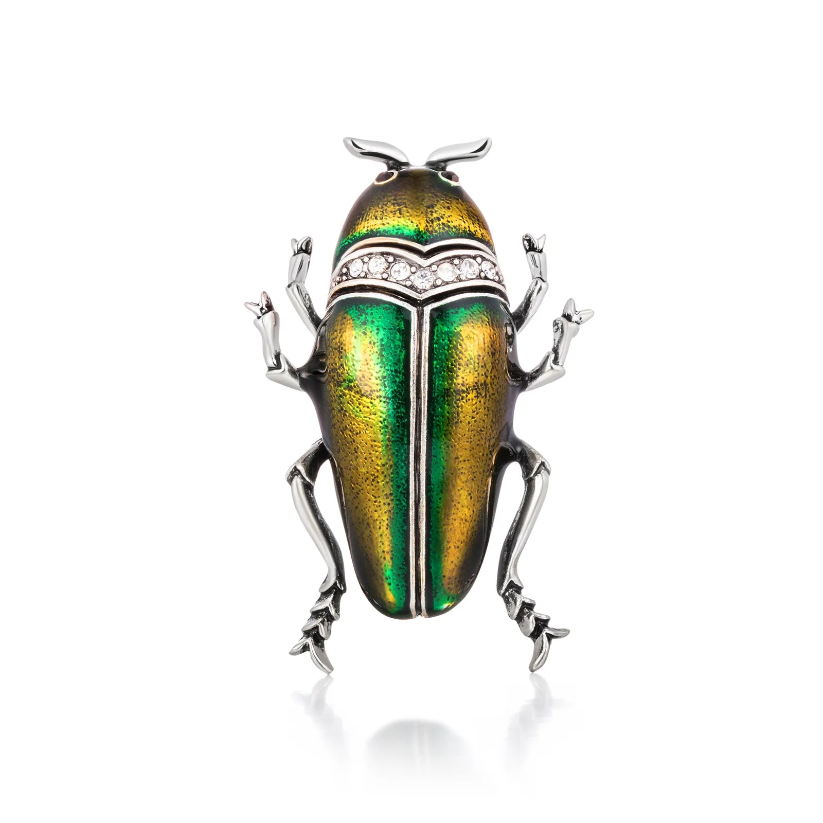 Ajatine beetle insects brooch with crystal decoration, showcasing vibrant insect - inspired jewelry design
