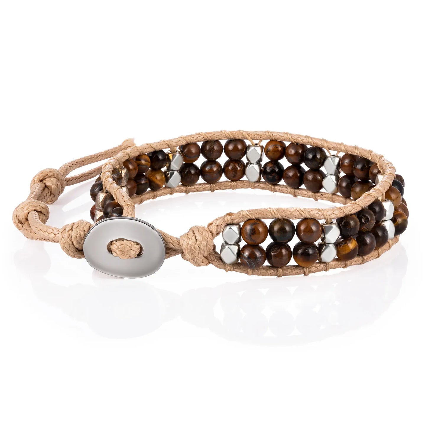 Ajatine brown beaded wrap bracelet, handmade vintage boho jewelry