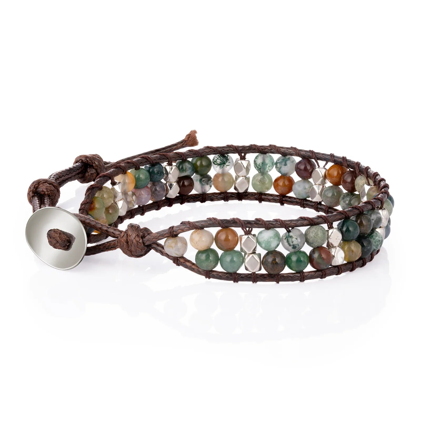 Ajatine colorful beaded wrap bracelet, handmade vintage boho jewelry