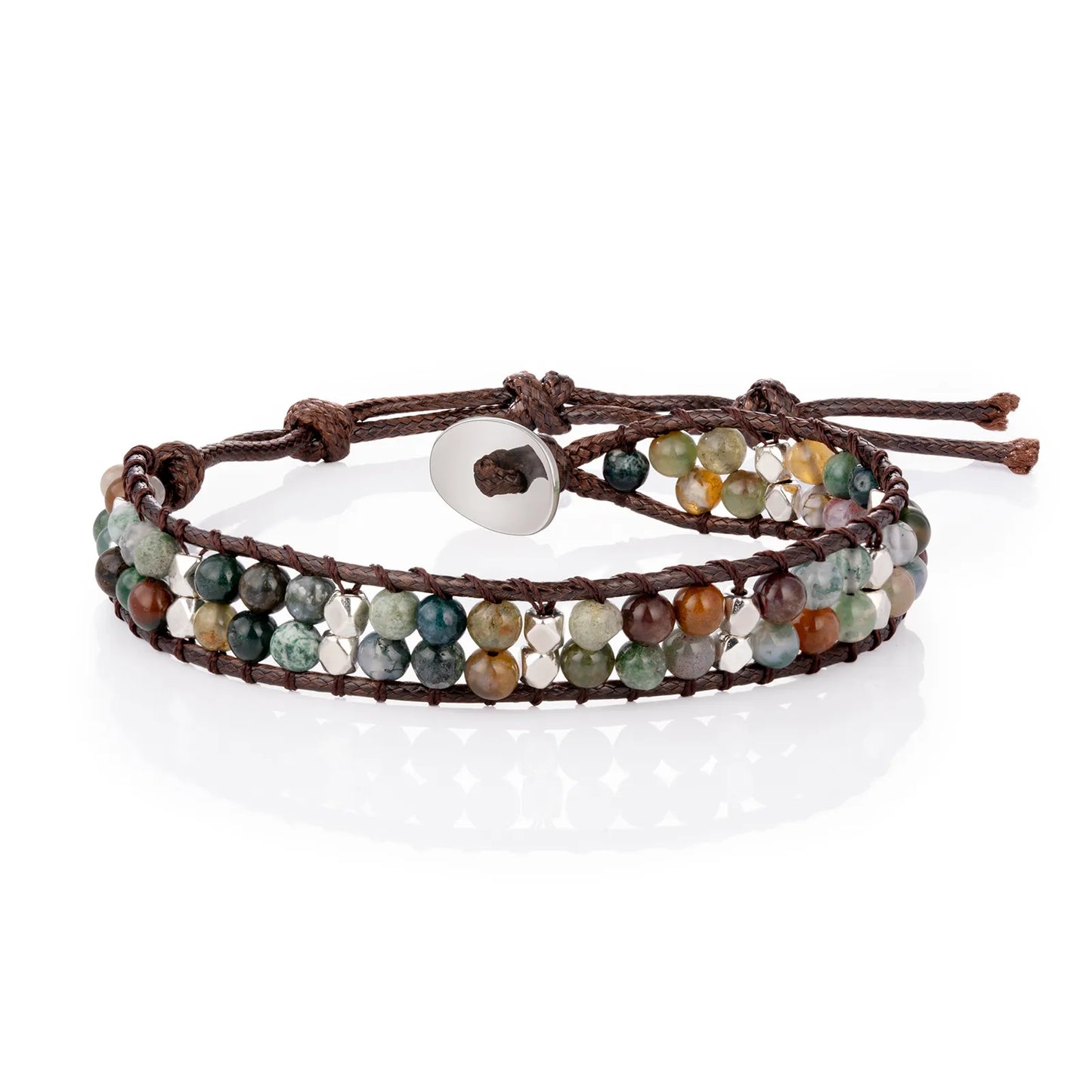 Ajatine colorful beaded wrap bracelet, handmade vintage boho jewelry