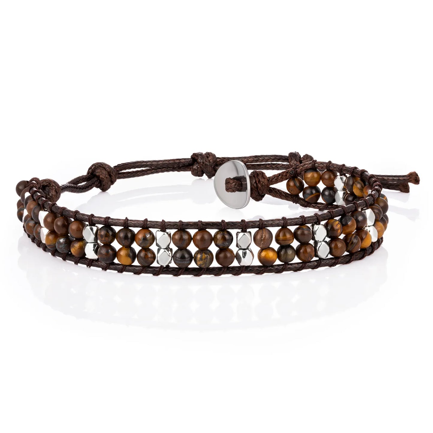 Ajatine brown beaded wrap bracelet, handmade vintage boho jewelry