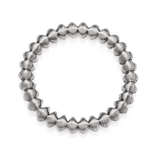 Ajatine silver bracelet with textured, unique design, suitable for daily and party wear