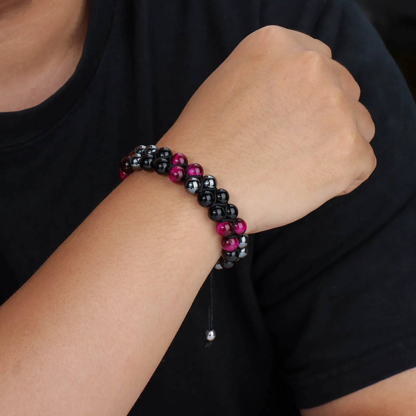 Ajatine double layer beaded bracelet, adjustable design