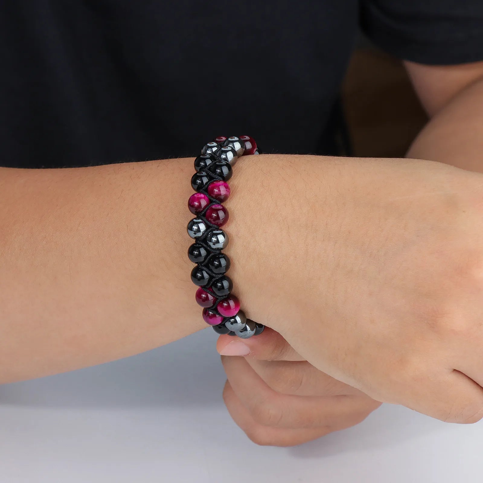 Ajatine double layer beaded bracelet, adjustable design