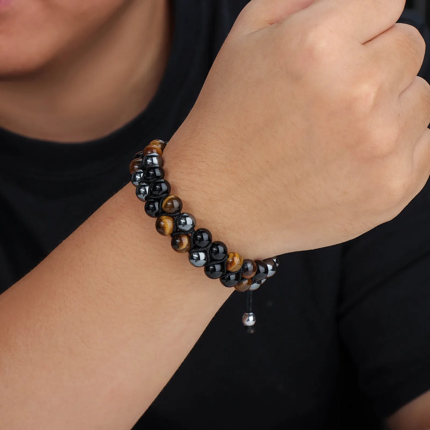 Ajatine double layer beaded bracelet, adjustable design