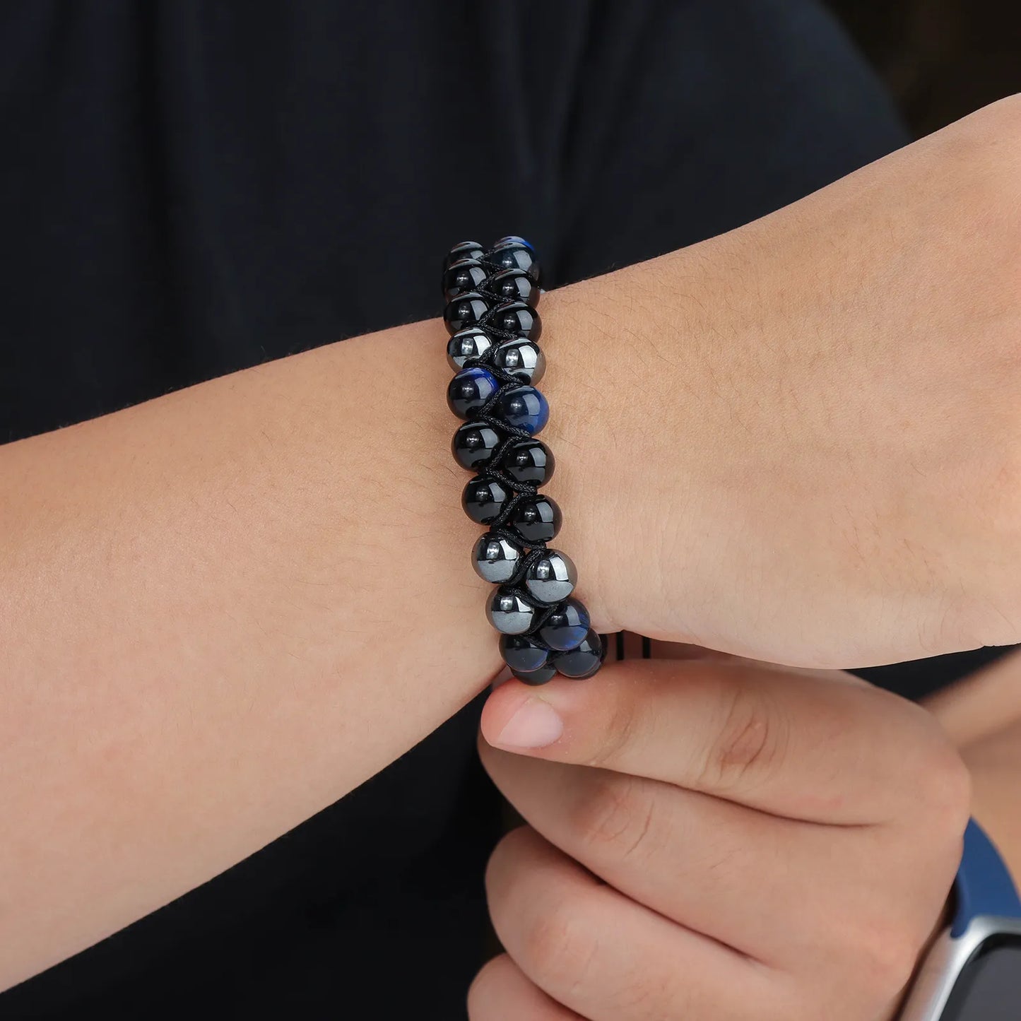 Ajatine double layer beaded bracelet, adjustable design