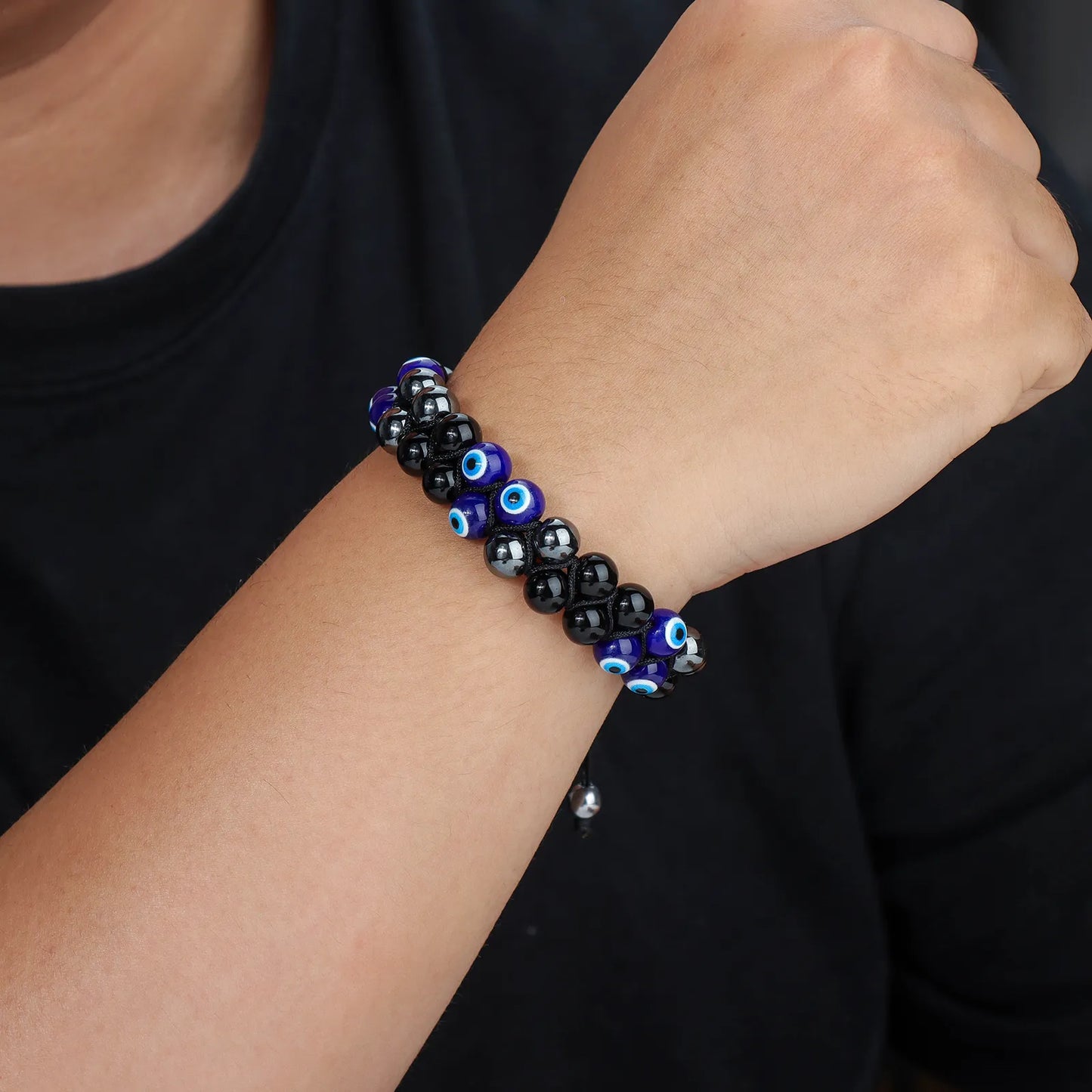 Ajatine double layer beaded bracelet, adjustable design