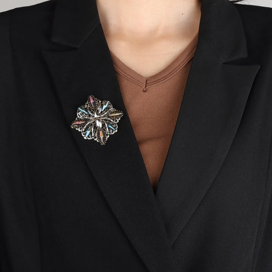 Ajatine vintage colorful crystal spider brooch with intricate spider - shaped design for gothic fashion