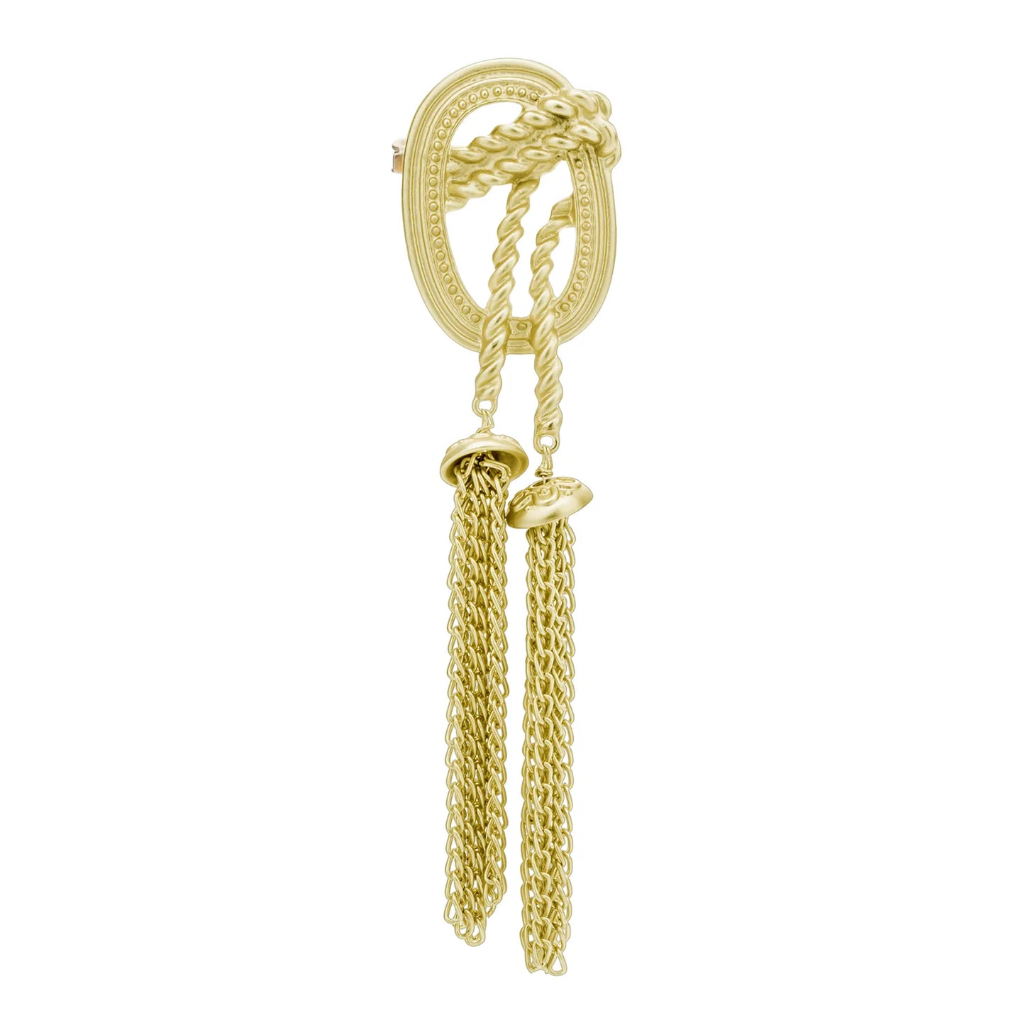Ajatine gold tassel brooch with vintage design and elegant tassels