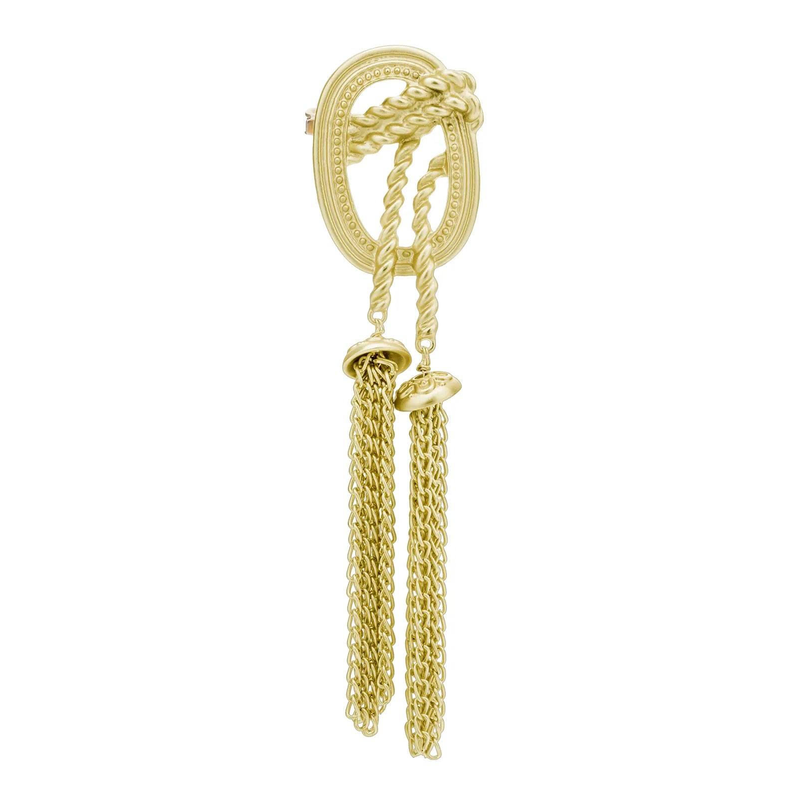 Ajatine gold tassel brooch with vintage design and elegant tassels