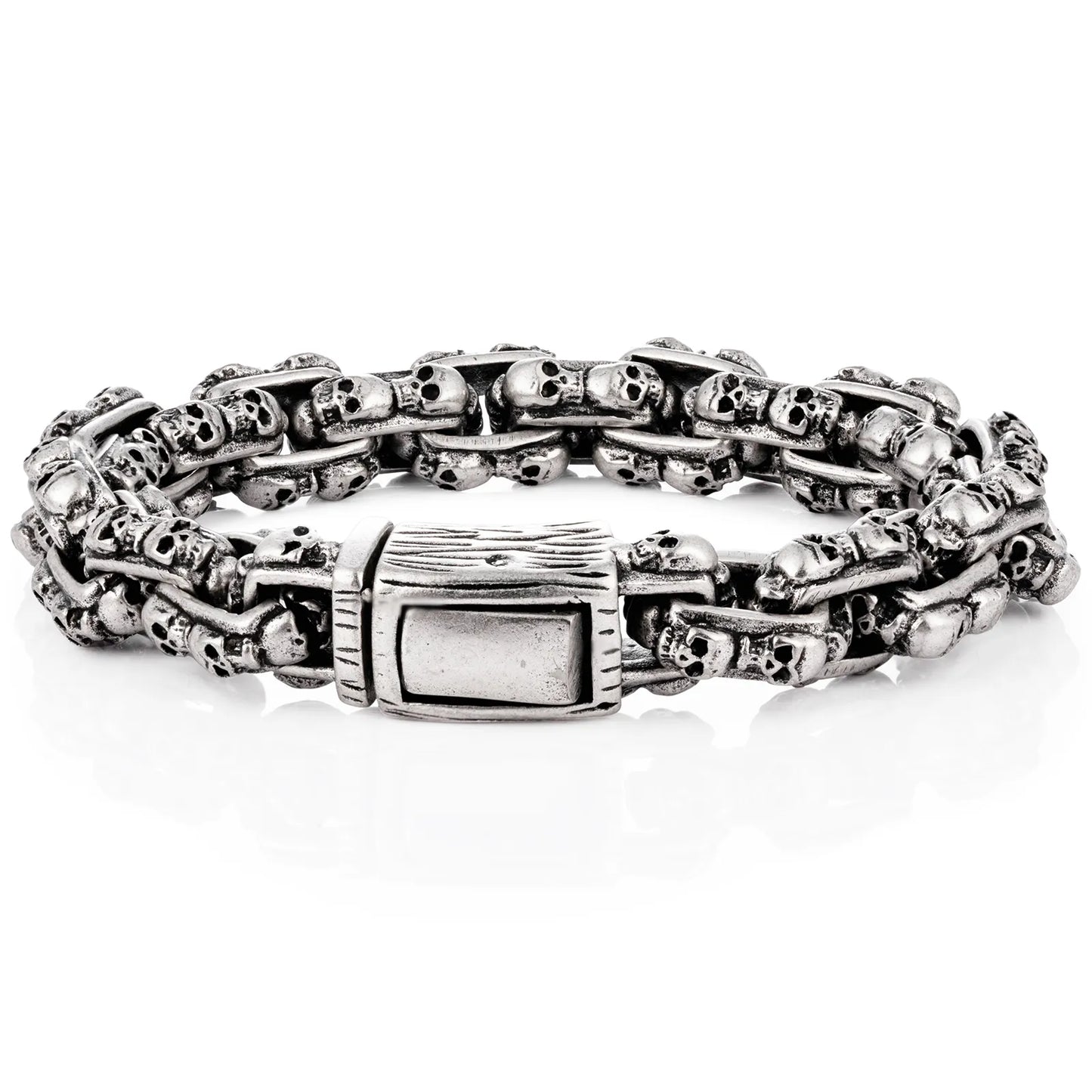 Ajatine men's vintage gothic skull bracelet for punk rock style