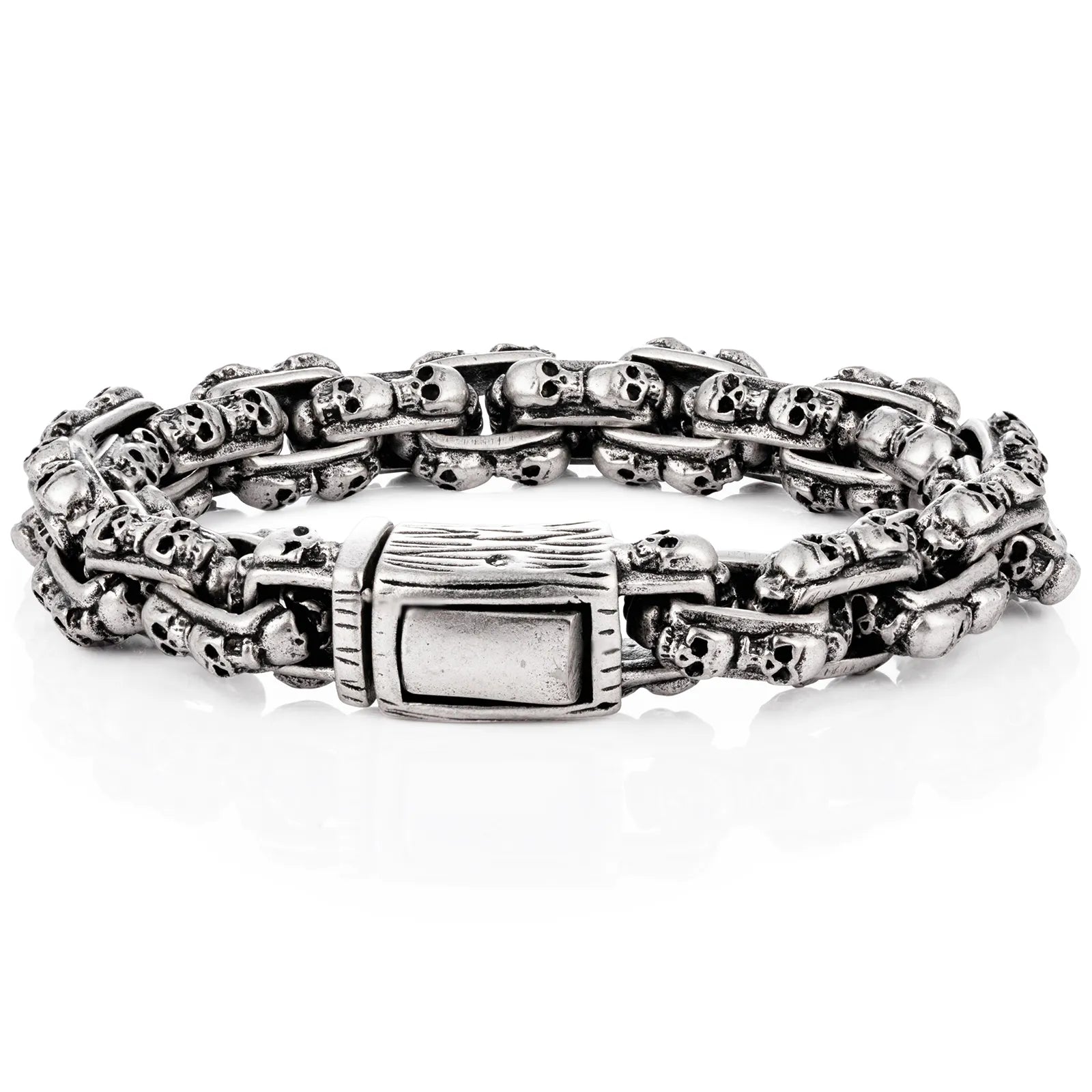Ajatine men's vintage gothic skull bracelet for punk rock style