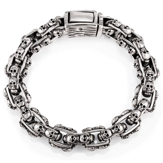 Ajatine men's vintage gothic skull bracelet for punk rock style